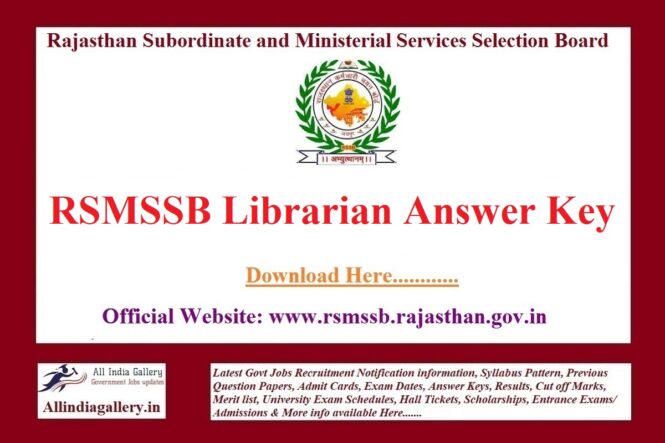 RSMSSB Librarian Answer Key 2022