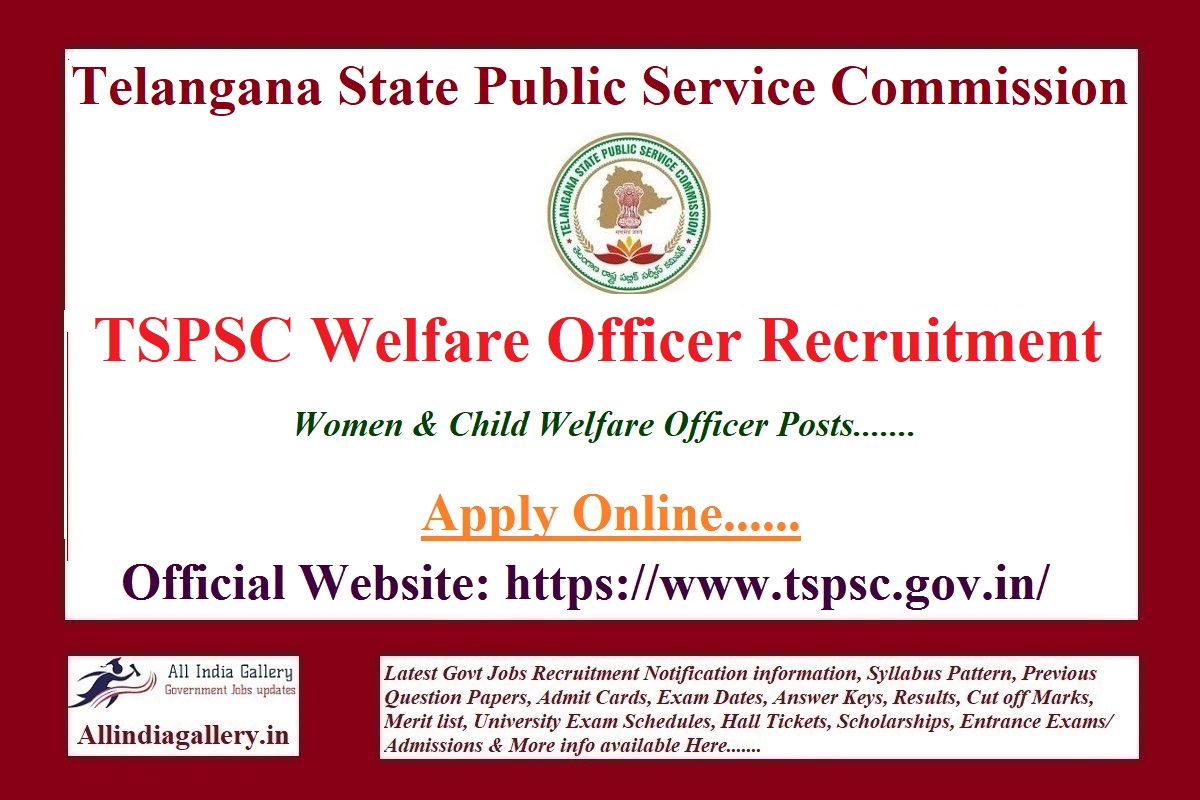 TSPSC Welfare Officer Recruitment