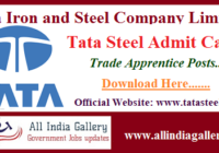 Tata Steel Apprentice Admit Card