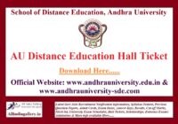 AU Distance Education Hall Ticket