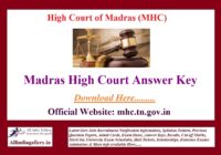 Madras High Court Answer Key