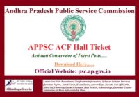 APPSC ACF Hall Ticket