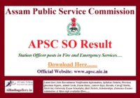 APSC Station Officer Result