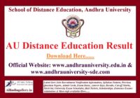 AU Distance Education Result