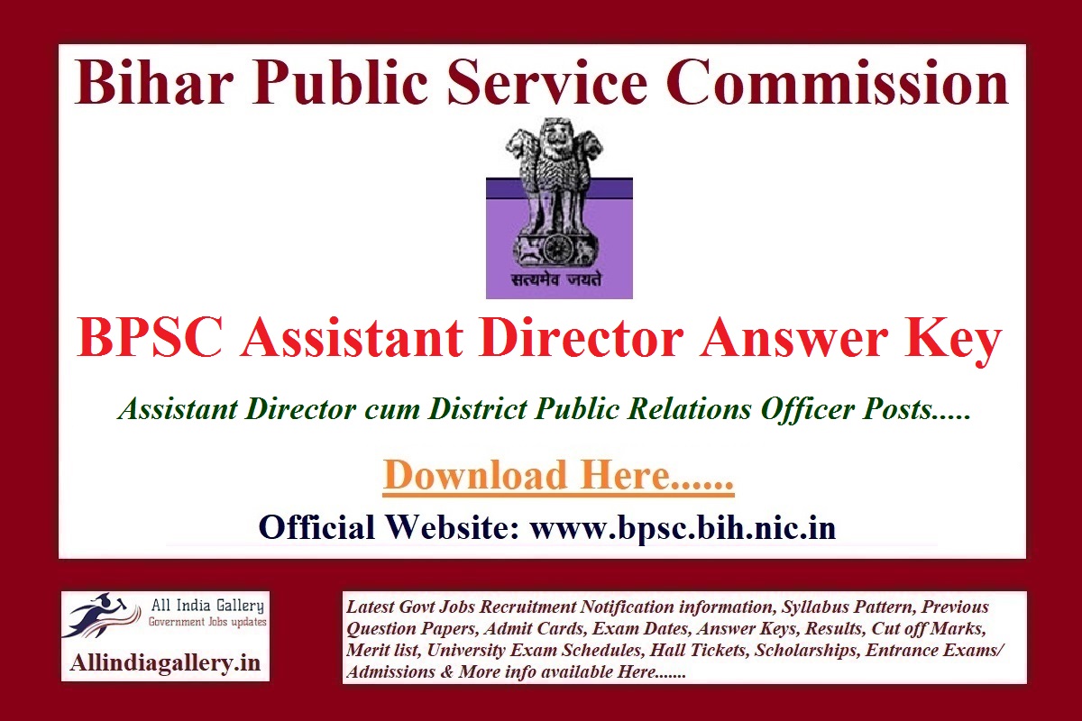 BPSC Assistant Director Answer Key