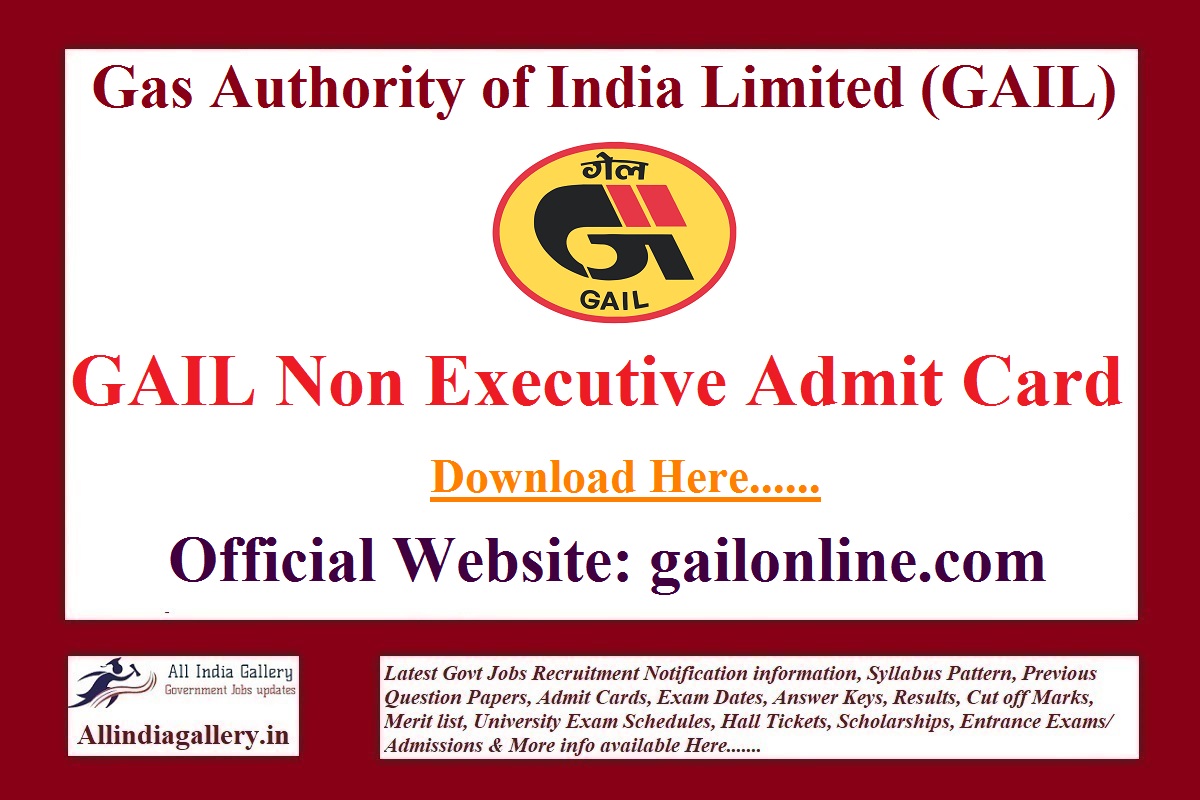 GAIL Non Executive Admit Card