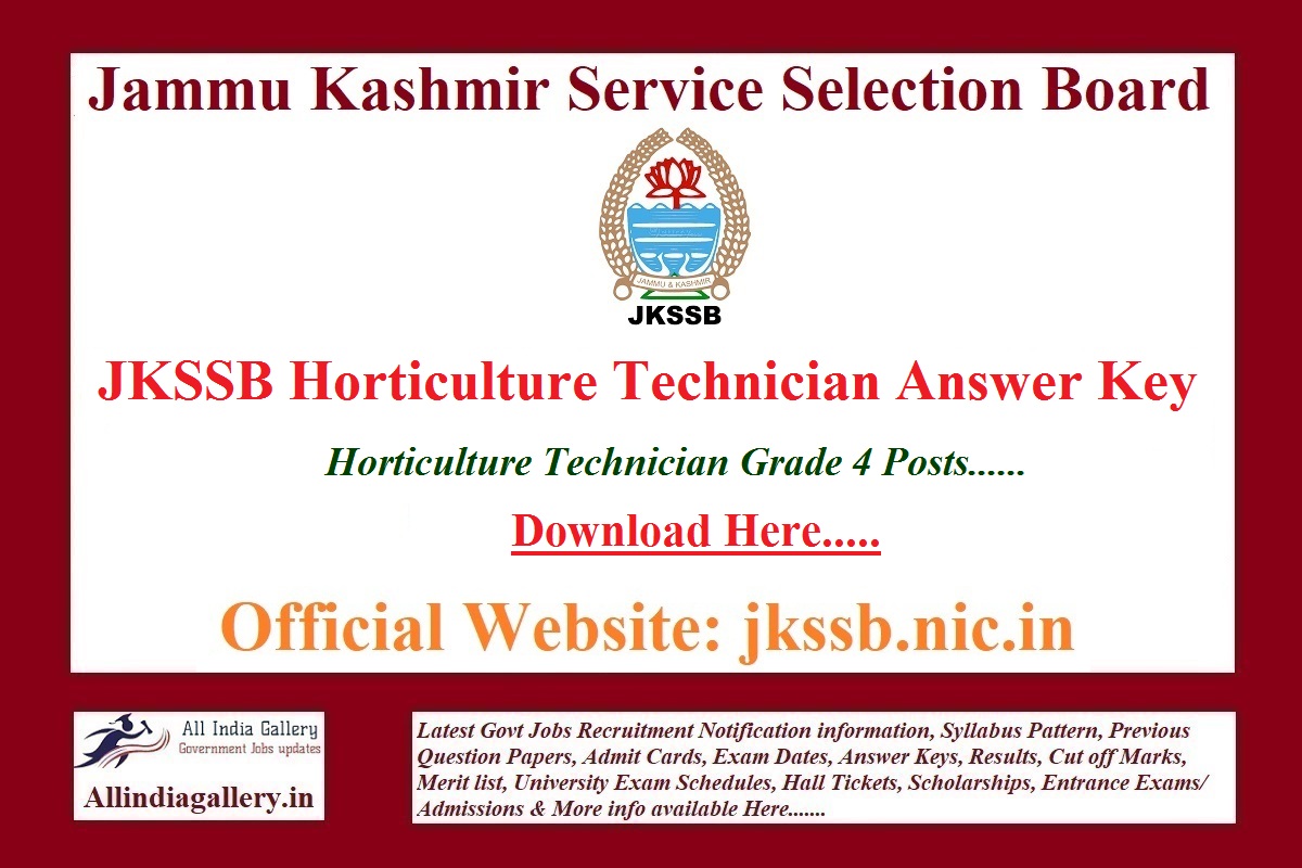 JKSSB Horticulture Technician Answer Key