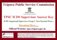 TPSC ICDS Supervisor Answer Key