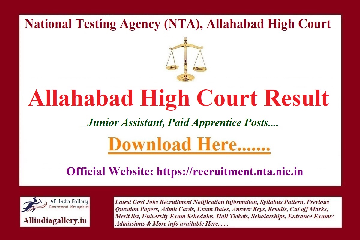 Allahabad High Court Junior Assistant Result