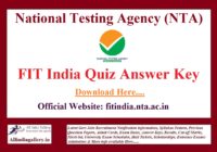 FIT India Quiz Answer Key