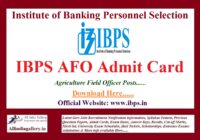 IBPS AFO Admit Card