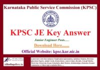 KPSC JE Key Answer