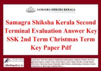 Samagra Shiksha Kerala Second Terminal Evaluation Answer Key