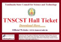 TNSCST Hall Ticket