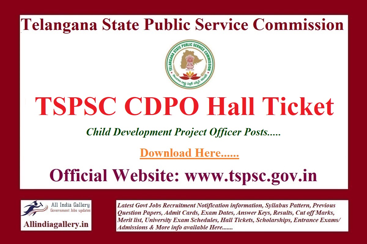 TSPSC CDPO Hall Ticket