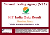 FIT India Quiz Result