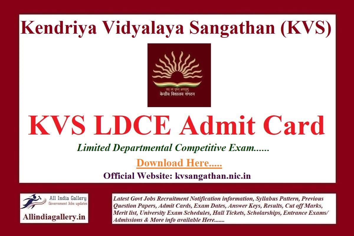 KVS LDCE Admit Card