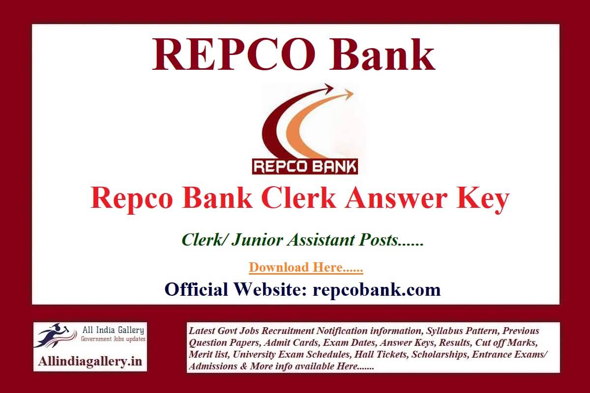 Repco Bank Clerk Answer Key