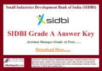 SIDBI Grade A Answer Key