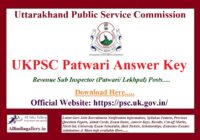 UKPSC Patwari Answer Key