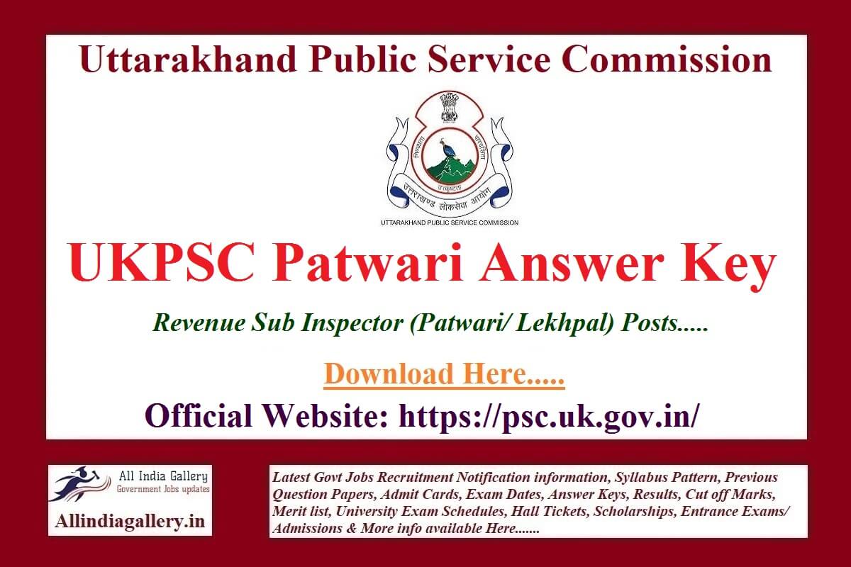 UKPSC Patwari Answer Key
