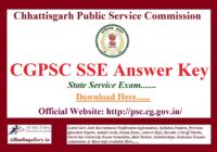 CGPSC SSE Answer Key