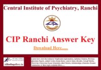 CIP Ranchi Answer Key