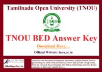 TNOU BED Answer Key