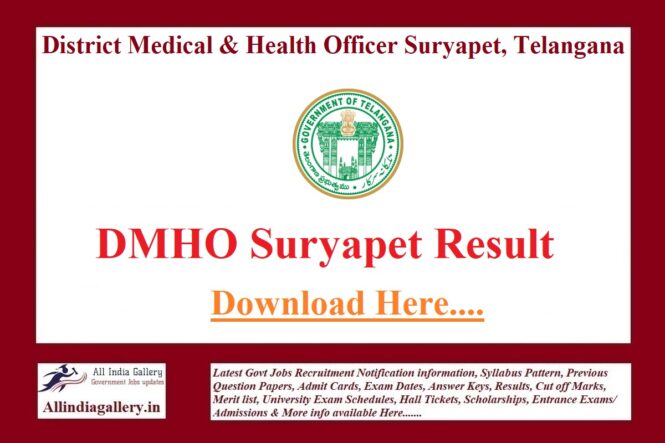 DMHO Suryapet Result