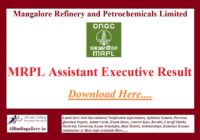 MRPL Assistant Executive Result