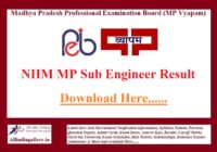 NHM MP Sub Engineer Result