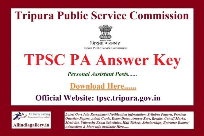 TPSC Personal Assistant Answer Key