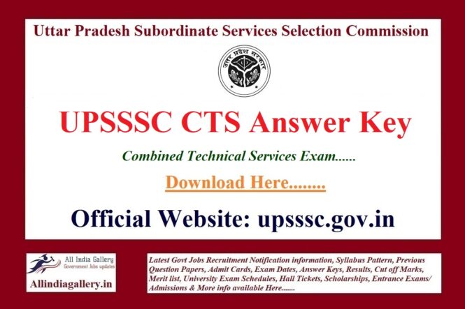 UPSSSC Combined Technical Service Answer Key