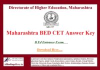 Maharashtra BED CET Answer Key