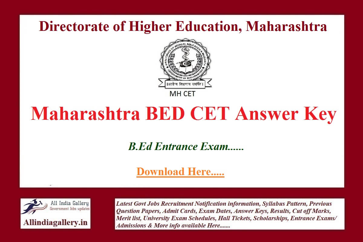 Maharashtra BED CET Answer Key