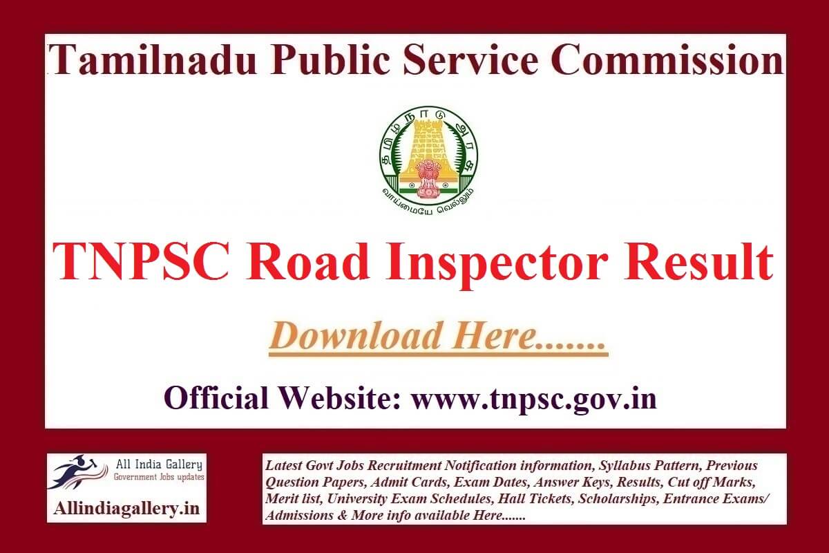TNPSC Road Inspector Result