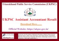 UKPSC Assistant Accountant Result