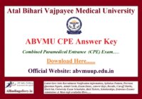 ABVMU Paramedical Answer Key