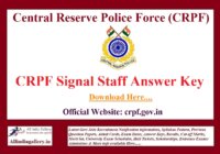 CRPF Signal Staff Answer Key