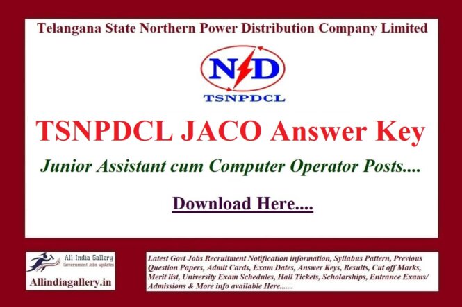 TSNPDCL Junior Assistant Answer Key