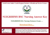 NEIGRIHMS BSC Nursing Entrance Answer Key