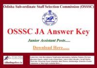 OSSSC Junior Assistant Answer Key