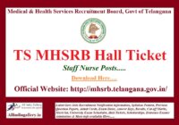 TS MHSRB Staff Nurse Hall Ticket