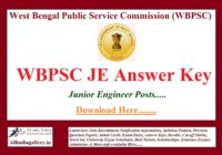 WBPSC JE Answer Key