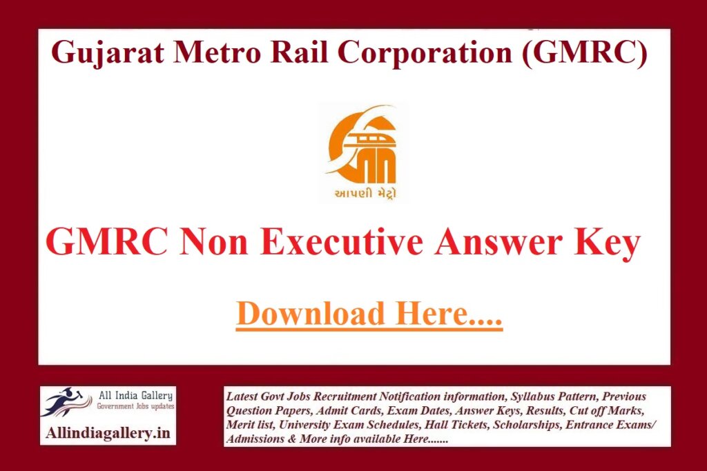 GMRC Non Executive Answer Key