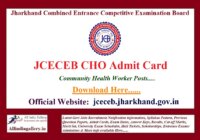 JCECEB CHO Admit Card