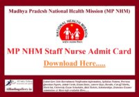 MP Staff Nurse Admit Card