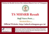 TS MHSRB Staff Nurse Result