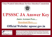UPSSSC JA Answer Key
