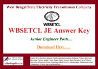 WBSETCL JE Answer Key